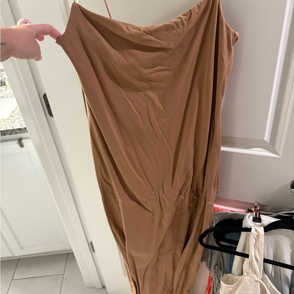 Tan Spaghetti strap maxi dress